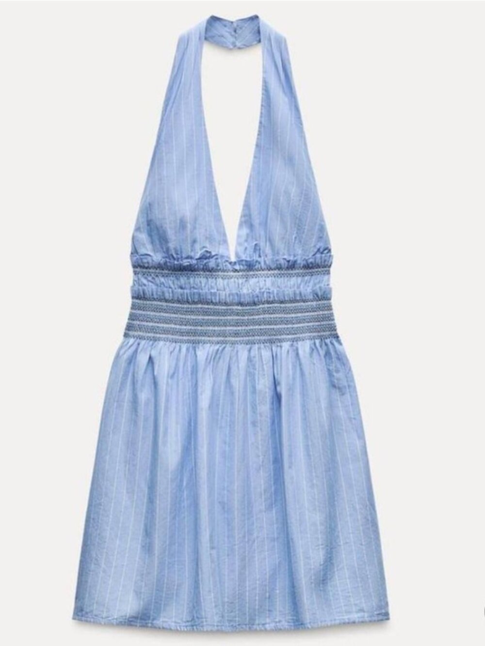 Zara Blue and White Halter Mini Dress Size XL